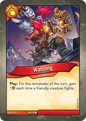 Warsong, a KeyForge card illustrated by Monztre