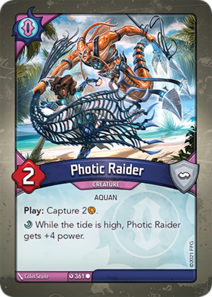 Photic Raider, a KeyForge card illustrated by Colin Searle