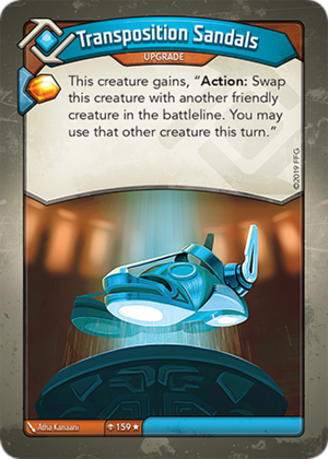 Transposition Sandals, a KeyForge card illustrated by Atha Kanaani