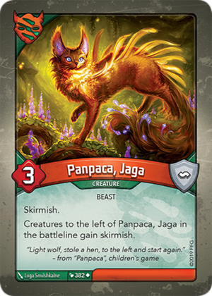 Panpaca, Jaga, a KeyForge card illustrated by Liiga Smilshkalne