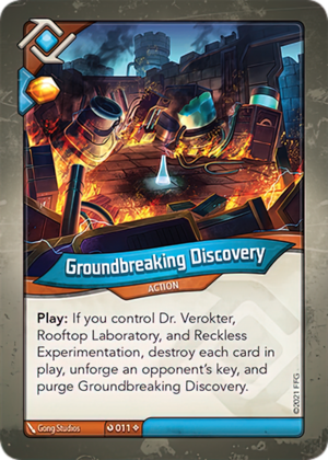 Groundbreaking Discovery, a KeyForge card illustrated by Gong Studios