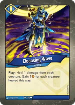 Cleansing Wave, a KeyForge card illustrated by Gong Studios