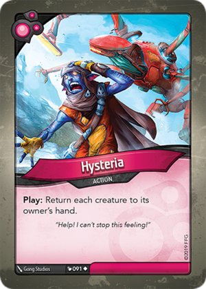Hysteria, a KeyForge card illustrated by Gong Studios