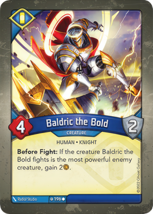 Baldric the Bold, a KeyForge card illustrated by Radial Studio