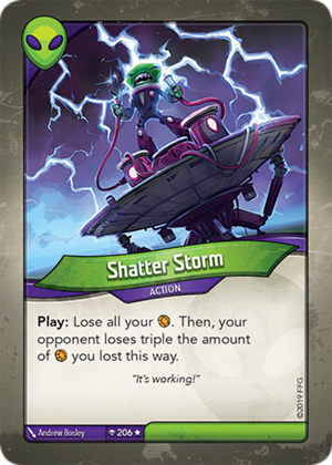 Shatter Storm, a KeyForge card illustrated by Andrew Bosley