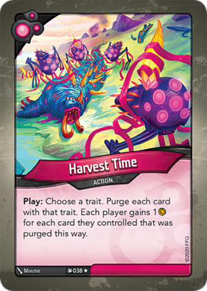 Harvest Time, a KeyForge card illustrated by Monztre