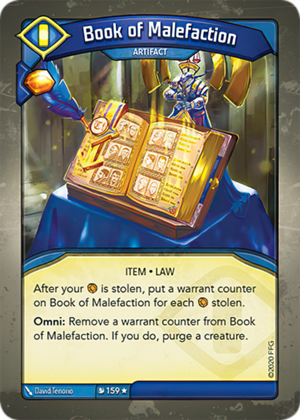 Book of Malefaction, a KeyForge card illustrated by David Tenorio