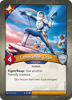 Commander Chan, a KeyForge card illustrated by Colin Searle