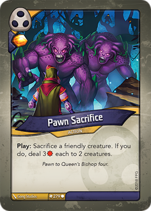 Pawn Sacrifice, a KeyForge card illustrated by Gong Studios