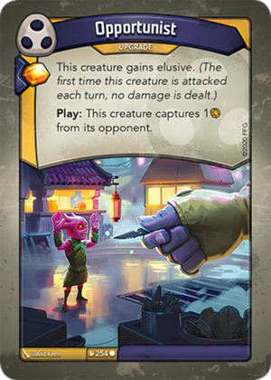 Opportunist, a KeyForge card illustrated by David Keen