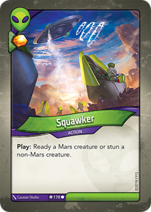 Squawker, a KeyForge card illustrated by Caravan Studio