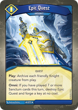 Epic Quest, a KeyForge card illustrated by Andrew Bosley