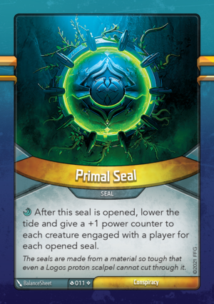 Primal Seal, a KeyForge card illustrated by BalanceSheet