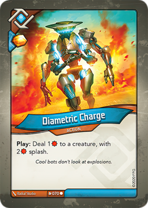 Diametric Charge, a KeyForge card illustrated by Radial Studio