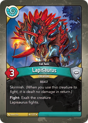 Lapisaurus (Evil Twin), a KeyForge card illustrated by Steve Ellis