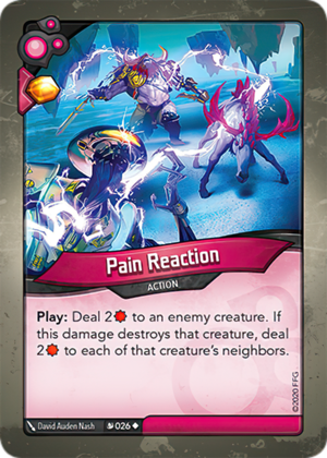 Pain Reaction, a KeyForge card illustrated by David Auden Nash