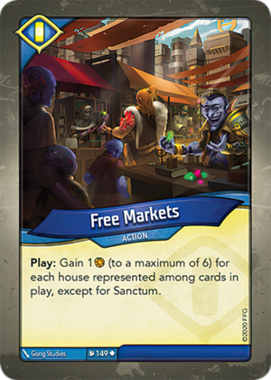 Free Markets, a KeyForge card illustrated by Gong Studios