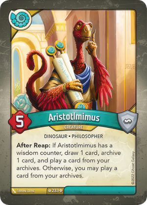 Aristotlmimus, a KeyForge card illustrated by Tomek Larek