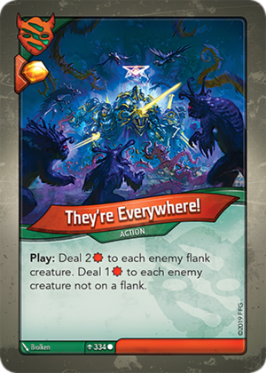 They’re Everywhere!, a KeyForge card illustrated by Brolken