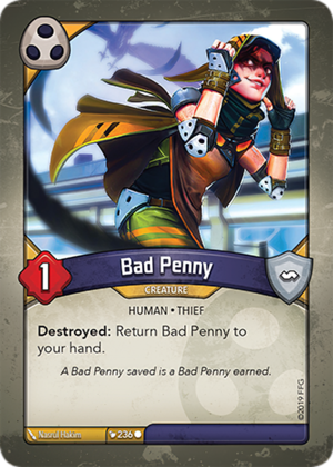 Bad Penny, a KeyForge card illustrated by Nasrul Hakim