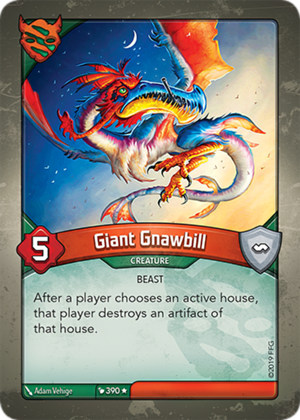 Giant Gnawbill, a KeyForge card illustrated by Adam Vehige
