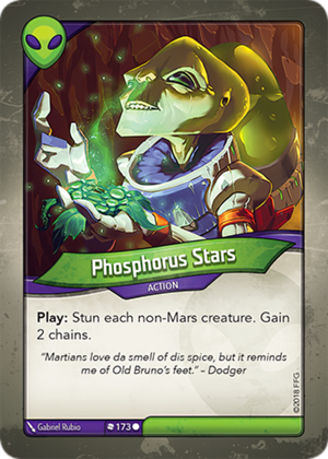 Phosphorus Stars, a KeyForge card illustrated by Gabriel Rubio