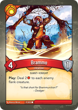 Brammo, a KeyForge card illustrated by Matthew Mizak
