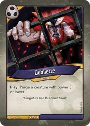 Oubliette, a KeyForge card illustrated by Gong Studios