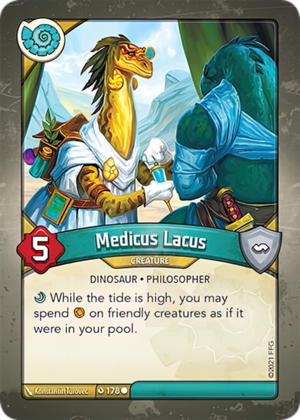 Medicus Lacus, a KeyForge card illustrated by Konstantin Turovec