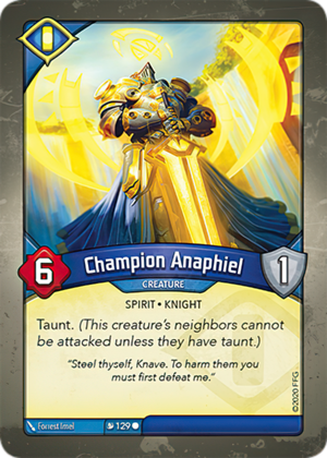 Champion Anaphiel, a KeyForge card illustrated by Forrest Imel