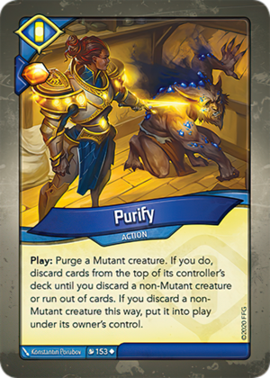 Purify, a KeyForge card illustrated by Konstantin Porubov