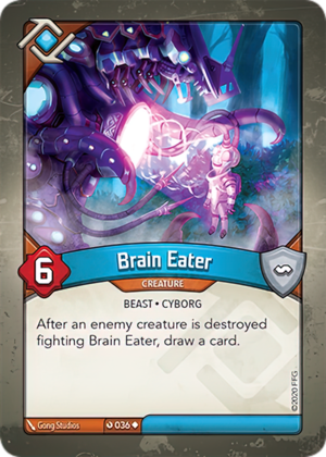 Brain Eater, a KeyForge card illustrated by Gong Studios