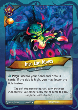 Into the Abyss, a KeyForge card illustrated by Marko Fiedler