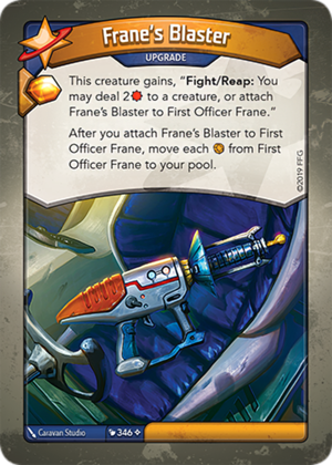 Frane’s Blaster, a KeyForge card illustrated by Caravan Studio