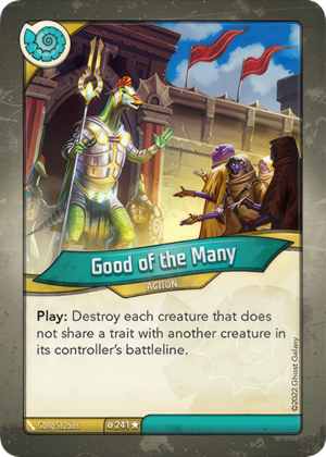 Good of the Many, a KeyForge card illustrated by Gong Studios