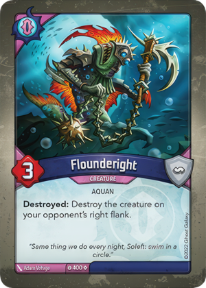Flounderight, a KeyForge card illustrated by Adam Vehige