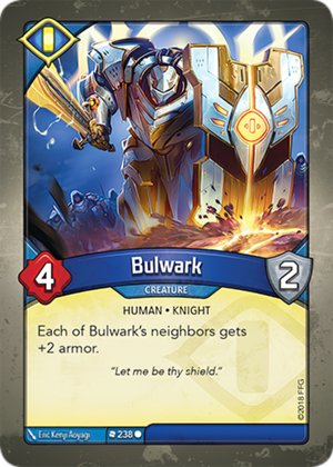 Bulwark, a KeyForge card illustrated by Eric Kenji Aoyagi