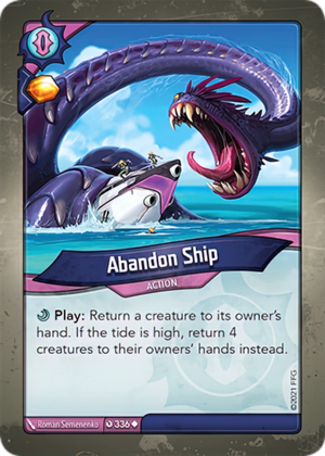Abandon Ship, a KeyForge card illustrated by Roman Semenenko