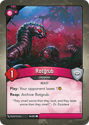 Rotgrub, a KeyForge card illustrated by Radial Studio
