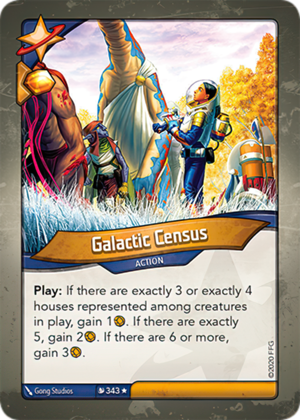 Galactic Census, a KeyForge card illustrated by Gong Studios