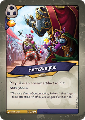 Hornswoggle, a KeyForge card illustrated by Tomek Larek