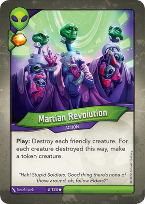 Martian Revolution, a KeyForge card illustrated by Tomek Larek