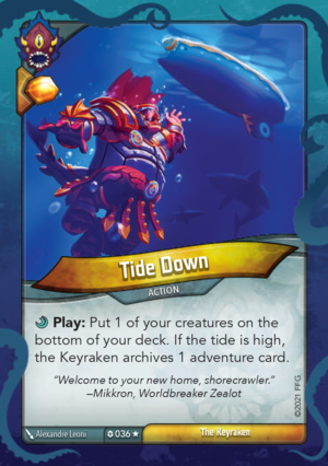 Tide Down, a KeyForge card illustrated by Alexandre Leoni
