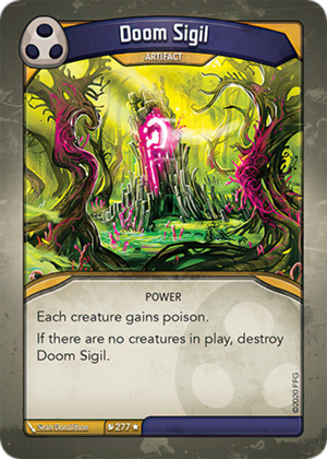 Doom Sigil, a KeyForge card illustrated by Sean Donaldson