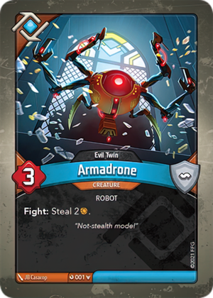 Armadrone (Evil Twin), a KeyForge card illustrated by JB Casacop