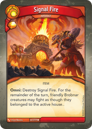Signal Fire, a KeyForge card illustrated by Felipe Martini