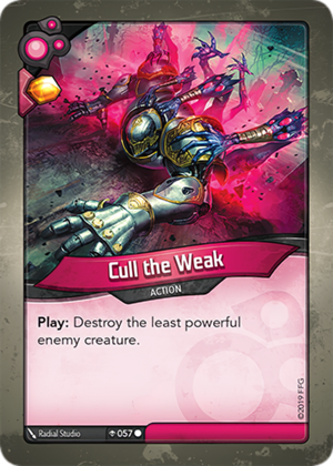Cull the Weak, a KeyForge card illustrated by Radial Studio