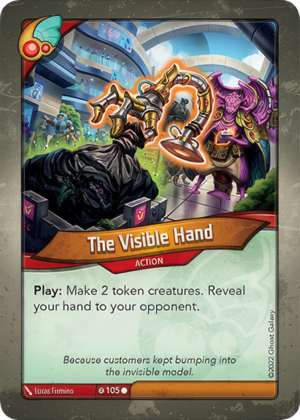The Visible Hand, a KeyForge card illustrated by Lucas Firmino