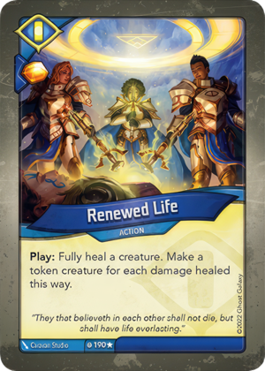 Renewed Life, a KeyForge card illustrated by Caravan Studio