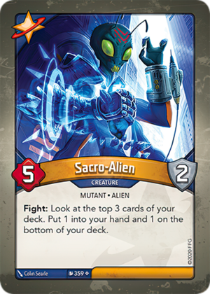 Sacro-Alien, a KeyForge card illustrated by Colin Searle